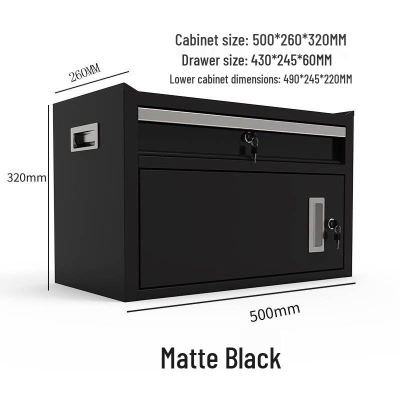

Настольный ящик-органайзер для инструментов и шкаф для хранения файлов - Утолщенный металлический бортовой ящик для хранения чёрный