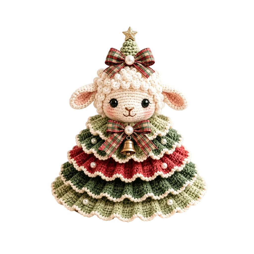 Kit Albero di Natale all'Uncinetto Set Decorazione in Filato Fai da Te
