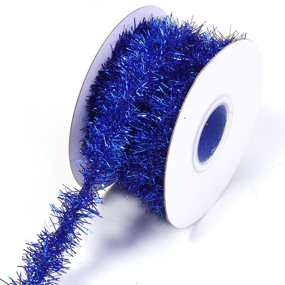 10Yards/Roll 2cm Colorful Stripes Christmas Garland Colorful Christmas Wrapping Tinsel Ribbons Gift Wedding New Year Party Decor