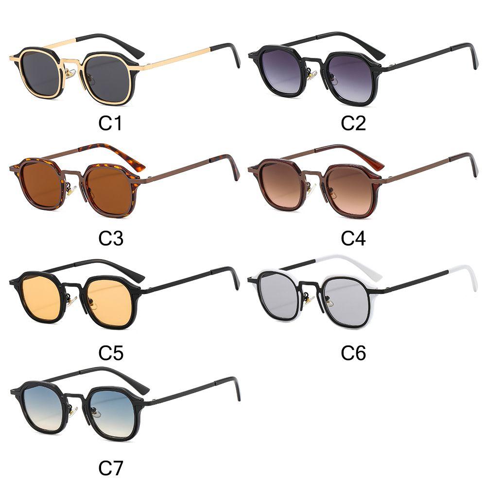 Modische kleine quadratische Sonnenbrille für Damen und Herren, Retro, teebraun, Punk-Shades, Vintage, trendig, Fahrsonnenbrille