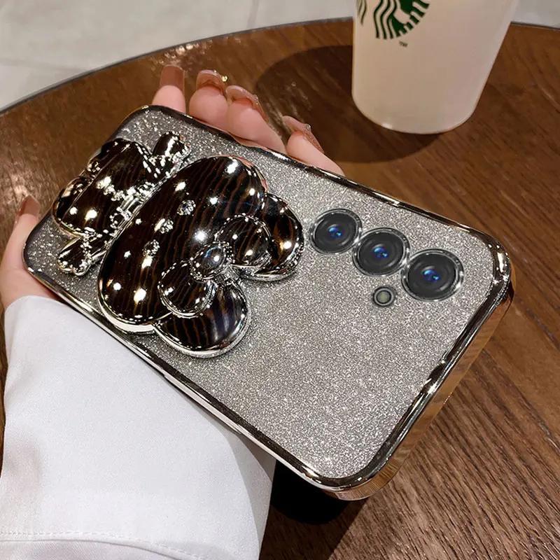 Rabbit Mirror Bracket Case for Samsung Galaxy A56 A36 A16 A06 A55 A35 A25 A15 A05 S A54 A34 A24 A14 A04 Seismic Protective Shell