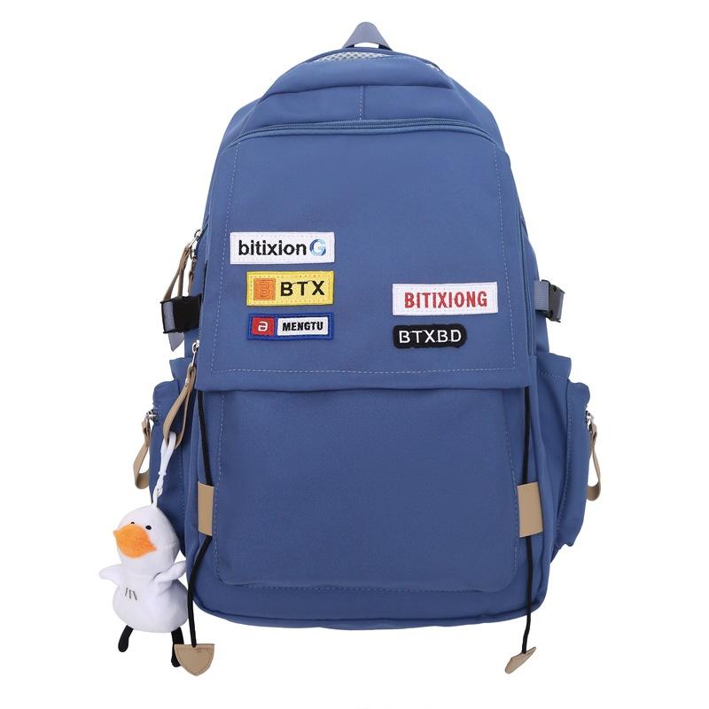 

Студентський шкільний рюкзак із літерним принтом. Жіночий рюкзак для старшокласників. Студентський рюкзак для подорожей. синій