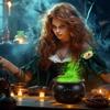 Halloween Decorations Indoor - Witch's Cauldron With Magical Bottles & Fog Maker, Floating Potion DIY, Party Decoration, Halloween Party Decor 50ml