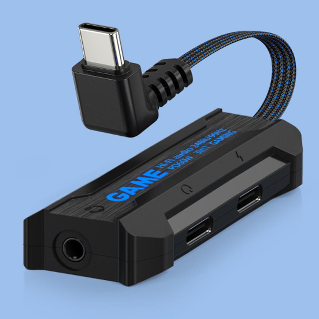 3 in 1 USB Type C to Aux Audio Jack with PD 60W Fast Charging Dongle Conversion Head for Stereo Earbuds