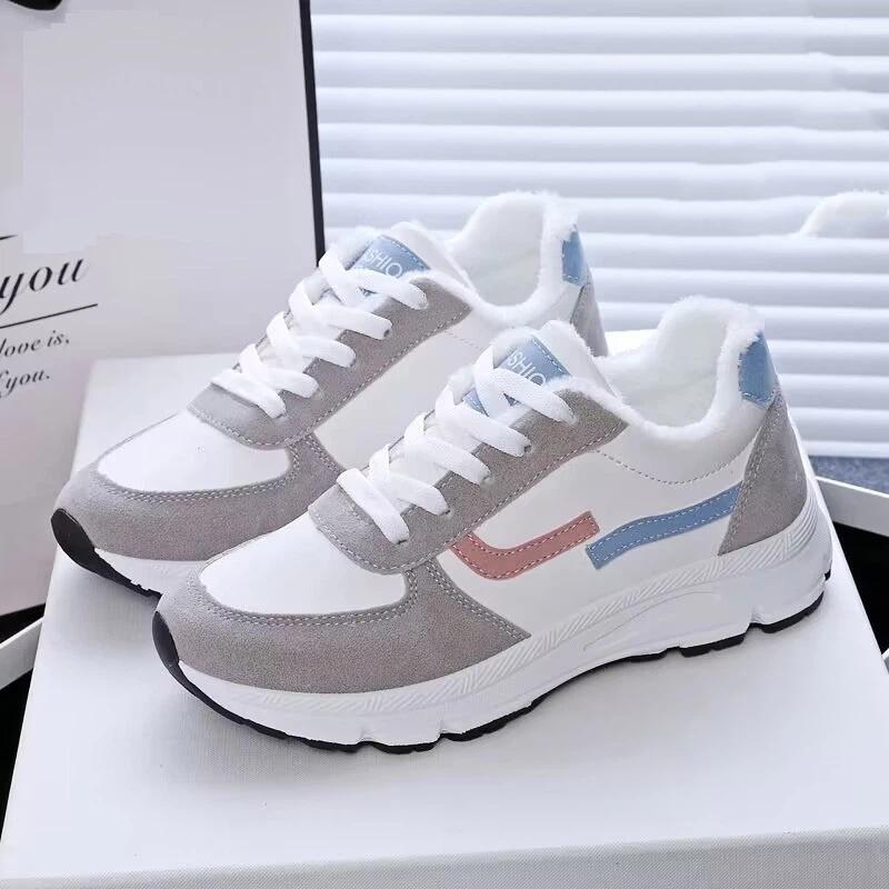 

Winter Fashionable And Casual Anti Slip Waterproof Cotton Shoes With Added Fleece Sports Shoes 40 синий