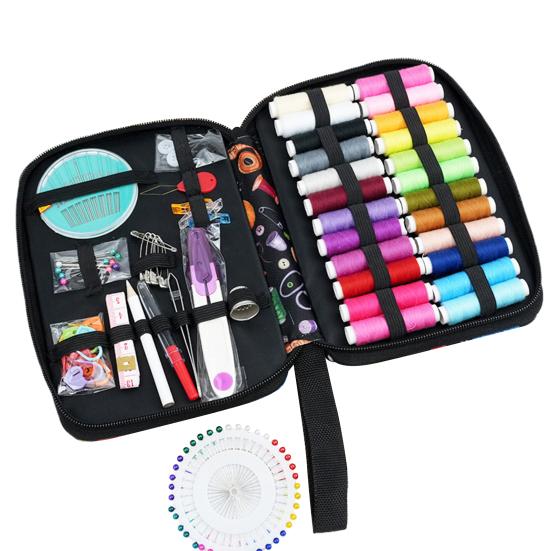 114 Stück/Set Tragbares Nähset mit Etui Buntes Garn Nadel Schneider Schere Maßband Professionell Anfänger Zuhause Reise Notfall Nähen