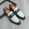Fashion 2025 Spring New Men's Comfortable Soft Soled Open Laughing Loafers Fashion Brand Color Blocked Breathable Casual Leather Shoes