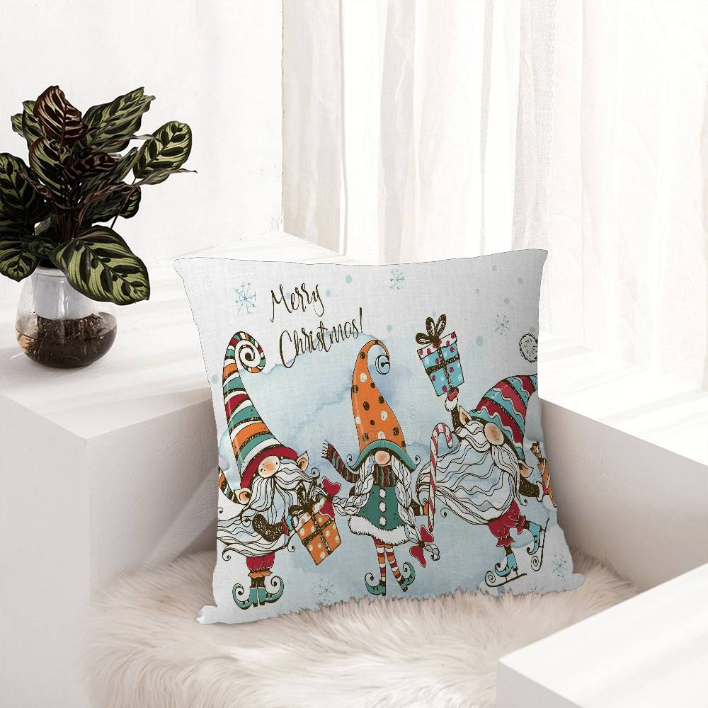 Christmas Gnome Cartoon Personalized Picture Text Home Decorative Pillows Household Gifts 45x45cm