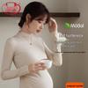 Langsha Maternity Semi-High Collar Warm Baselayer Top