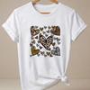 Valentines Day Leopard Heart Tshirt Unisex Casual Short Sleeve Round Neck T Shirt Fashion Printed Tshirt Unisex Clothing