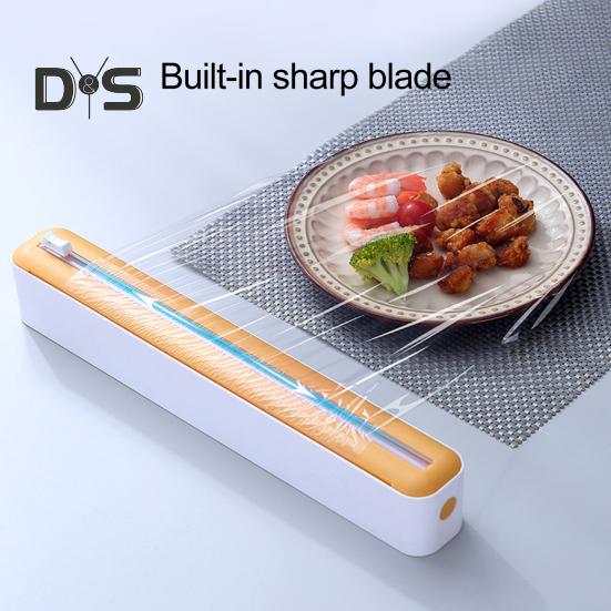 Dyspenser do folii spożywczej z nożem przesuwnym, regulowany uchwyt na folię spożywczą 2 w 1, narzędzia tnące, gadżety kuchenne