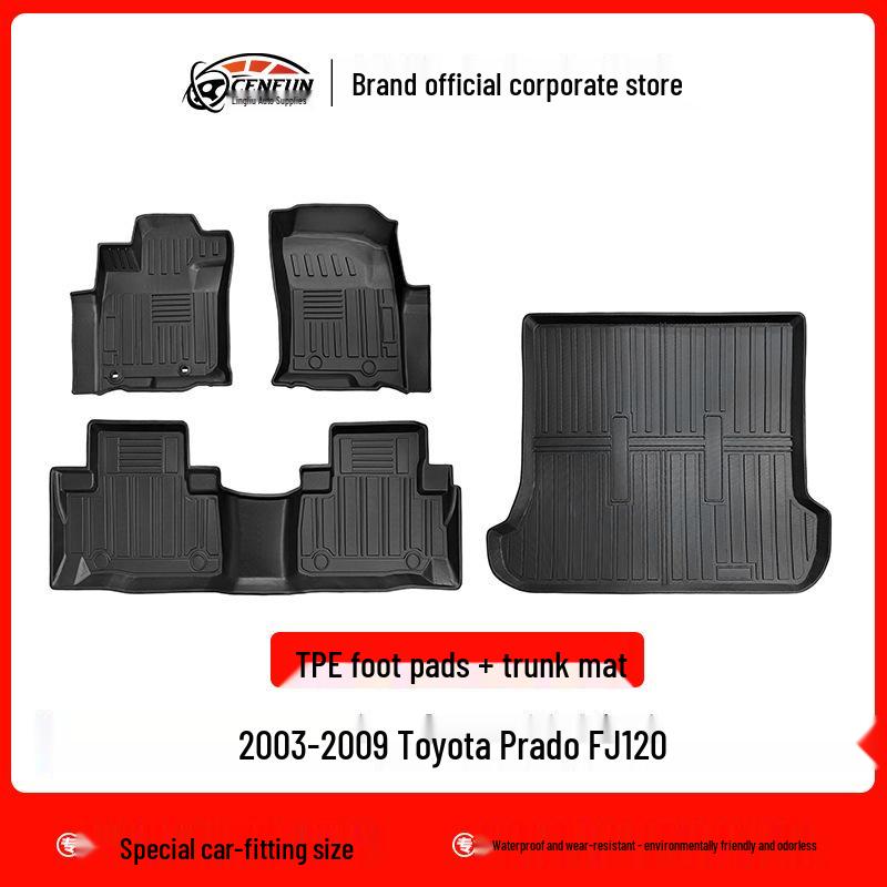 TPE Floor & Trunk Mats for 03-09 Toyota Prado FJ120/Lexus GX470