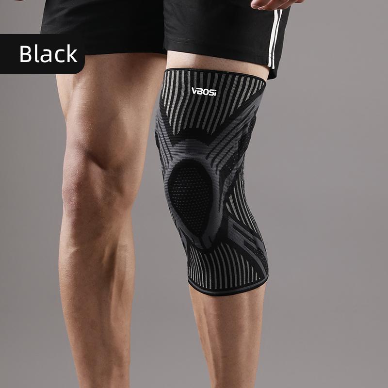 

1 Piece Knee Support Sleeve With Silicone Gel Pad Spring Stabilizers For Men Women Sports Basketball Daily Life XL чорний