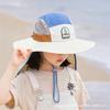Kids Colorblock Sun Hat Boys Wide Brim Bucket Cap Breathable UV Protection for Outdoor Hiking and Climbing
