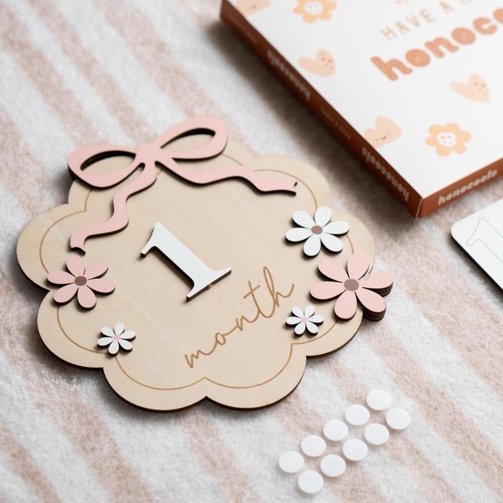 Wooden Milestone Photo Props Number Month Newborn Photography Props for Girls Boys