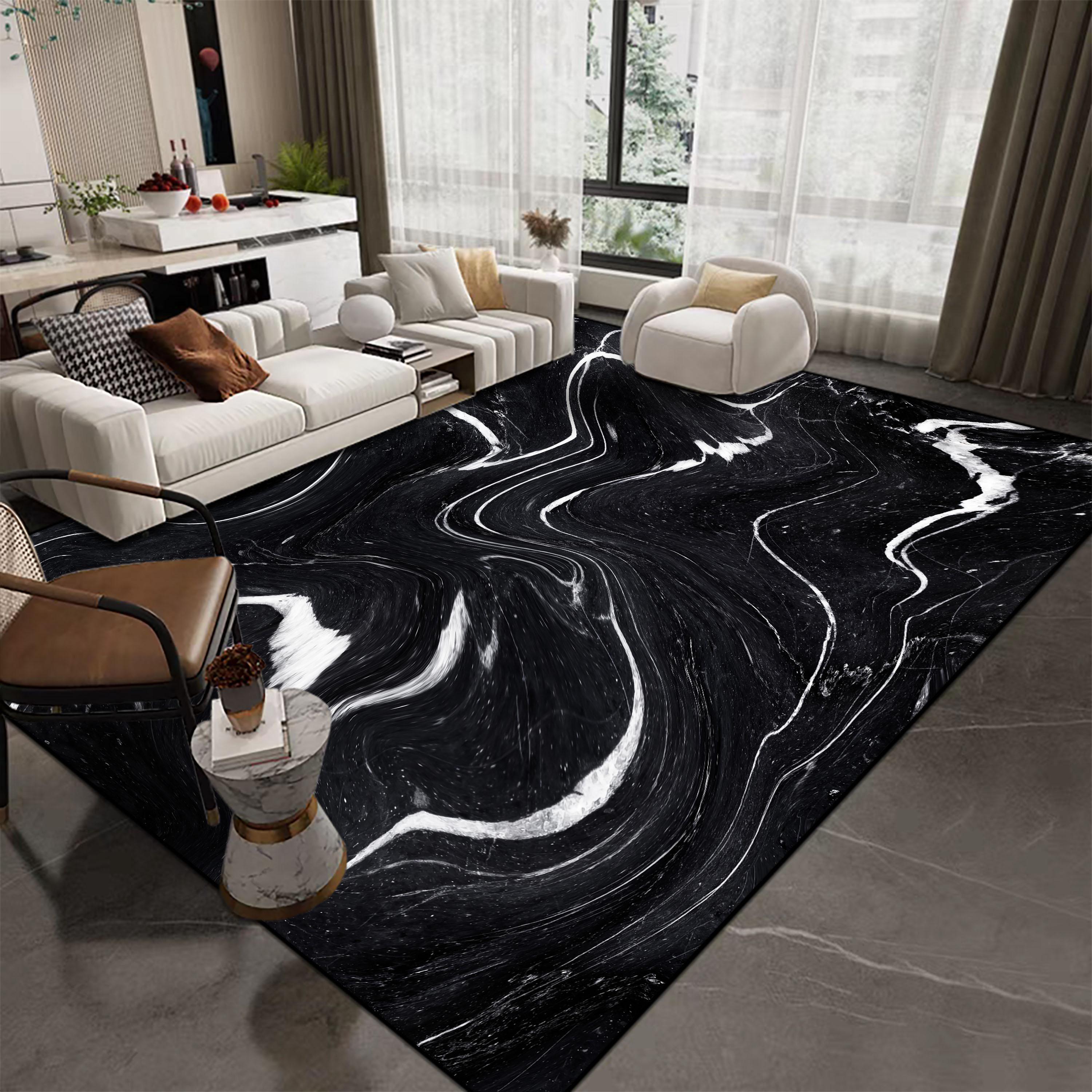 

Fashionable Luxury Marble Carpet for Living Room Decoration Home Modern Rugs for Bedroom Non-slip Washable Lounge Floor Mats 60*90cm