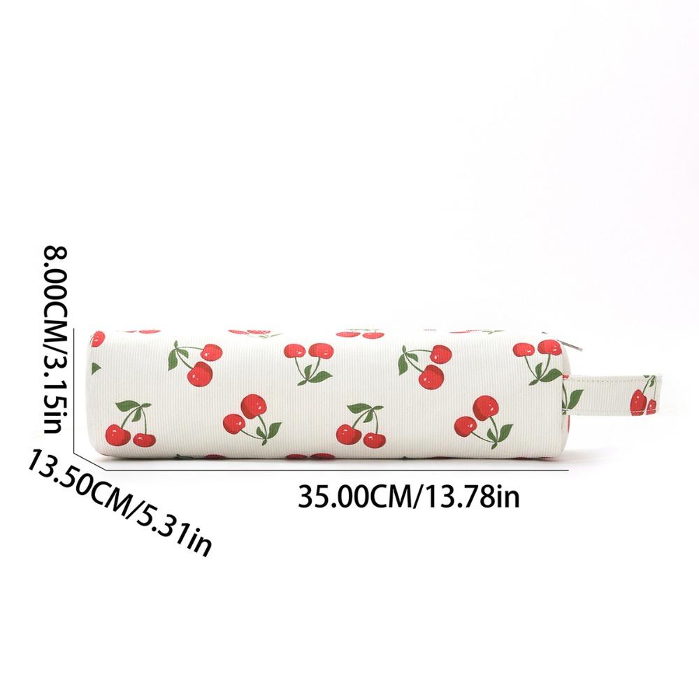 Cherry Print Large Capacity Cosmetic Bag Portable Travel Toiletry Organizer with Handle for Hair Dryers and Beauty Essentials