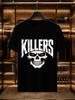 2026 New Arrival 100 Cotton Tshirt Killers Crack Font Red Eye Skull Print Crew Neck Unisex Casual Short Sleeve Tee
