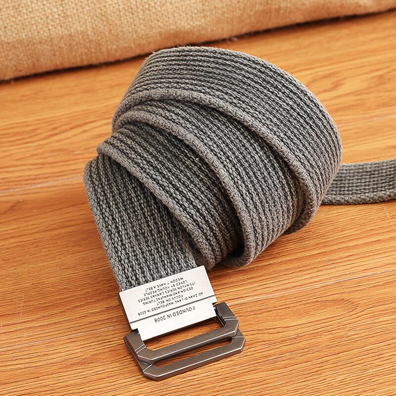 Men's Canvas Double Ring Buckle Belt