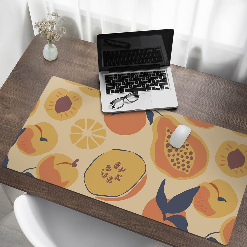 Protective Countertop Mat for Company Office Fruit Retro Pattern 120X60 Cm