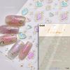 Lovely Strawberry Cherry Bowknot Lace Crystal Rhinestone Line Rococo Chic Adhesive Nail Art Sticker Manicure Decals