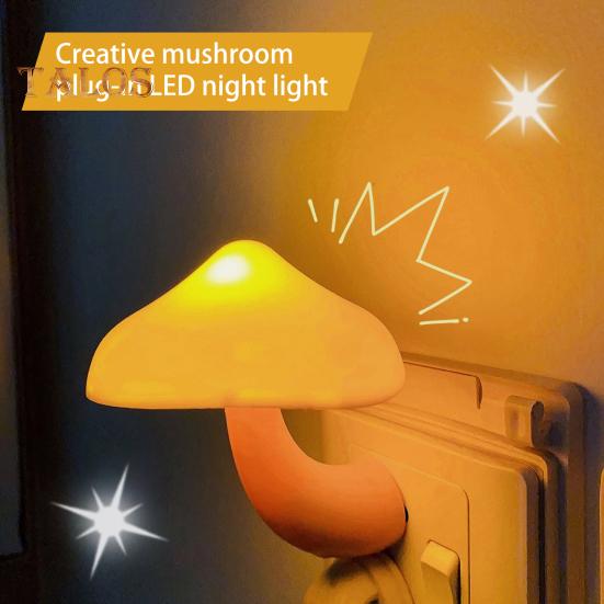 LED nattlampa Creative Shape Energisnål Plug-Play flimmerfritt ögonskydd med ljussensor Söt svamp nattlampa