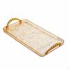 Food Serving Tray | Textured NonSlip Surface, Raised Guard Edges, with Handles, for