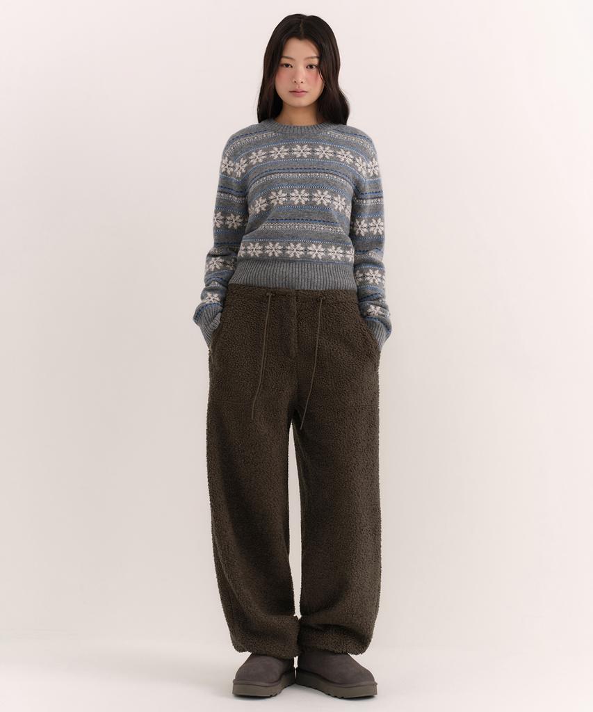 MUSINSA STANDARD WOMAN Women'S Boucle Fleece Parachute Pants [Dark Brown]