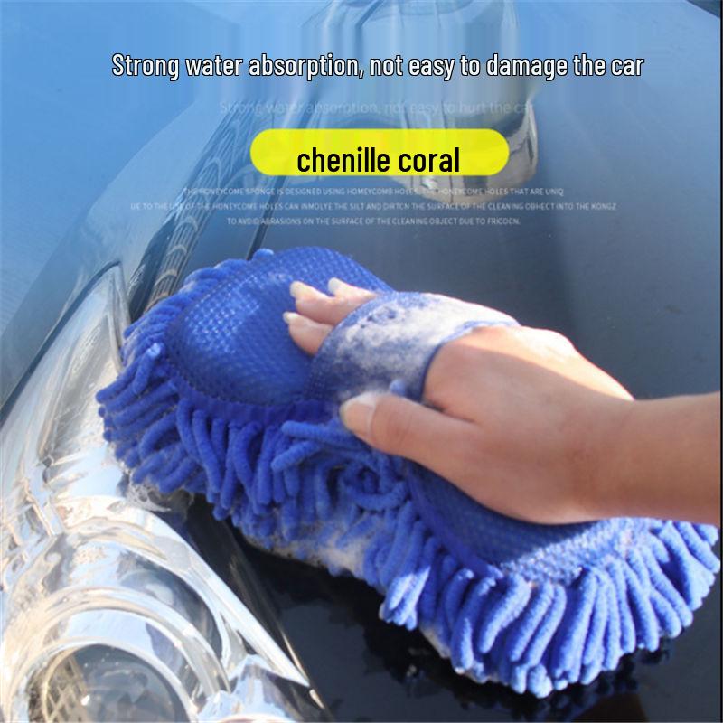 Large Chenille Coral Fleece Car Wash Sponge