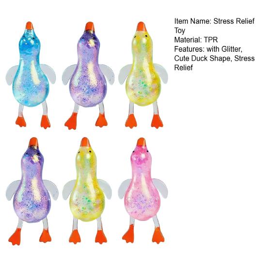2/3/6 ks Mini třpytivá kachnička mačkací hračka Průhledná ležící kachnička Úleva od úzkosti Senzorická hračka Pomalé zvedání Stresový míček Hračka ve tvaru zvířete