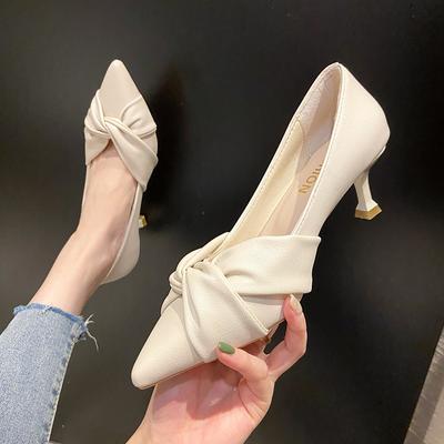 Fashion Women Pumps Spring & Autumn Lady Mid Heel Pointed Toe Fashion Elegant Office High Heels Slip-On Female Party Shallow Mouth Shoes