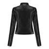 Faux Leather Jacket Women's Short Coat Spring Autumn Stand Collar Outwear Ladies British Style Temperament Thin Leather Coat