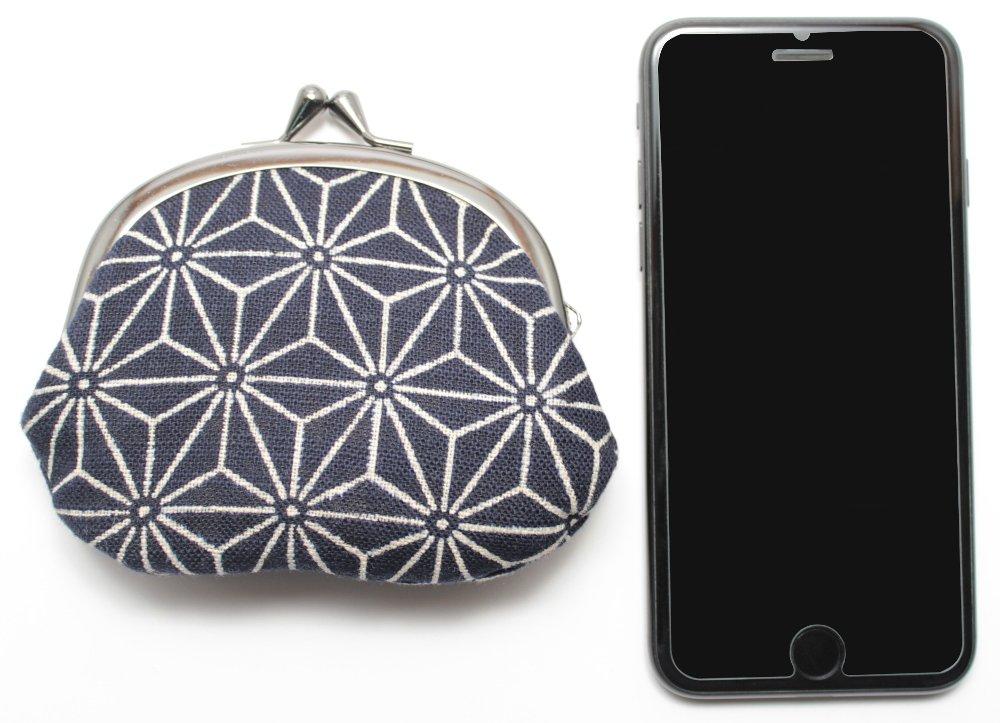 Maruzen Coin Purse for Asanoha Pattern Men, 3.3 Inches,