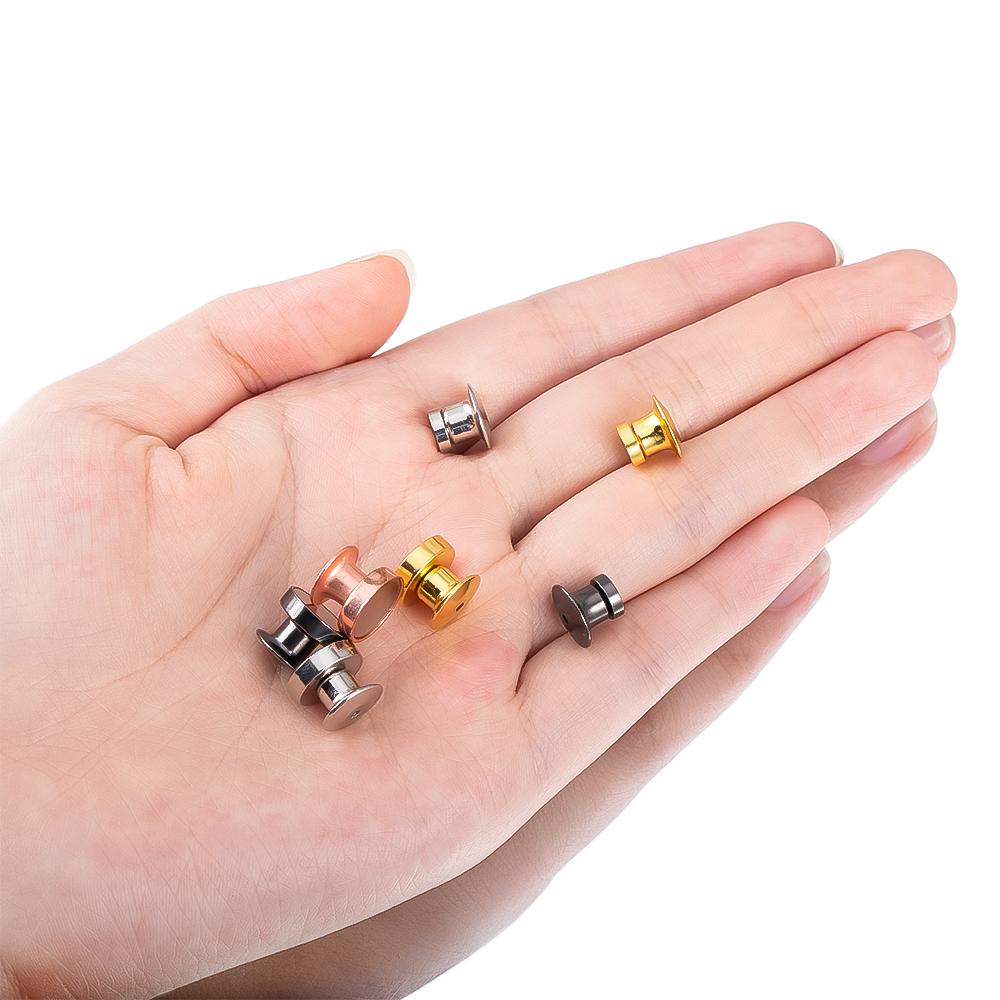 10Pcs Magnetic Clasp Brooch Locking Pin Backs Metal Pin Back Locking Pin Keepers Locking Clasp DIY Brooch Badge Jewelry Making