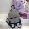 Exquisite and shiny handmade diamond inlaid high-end backpack, trendy campus style casual backpack, crossbody women's bag