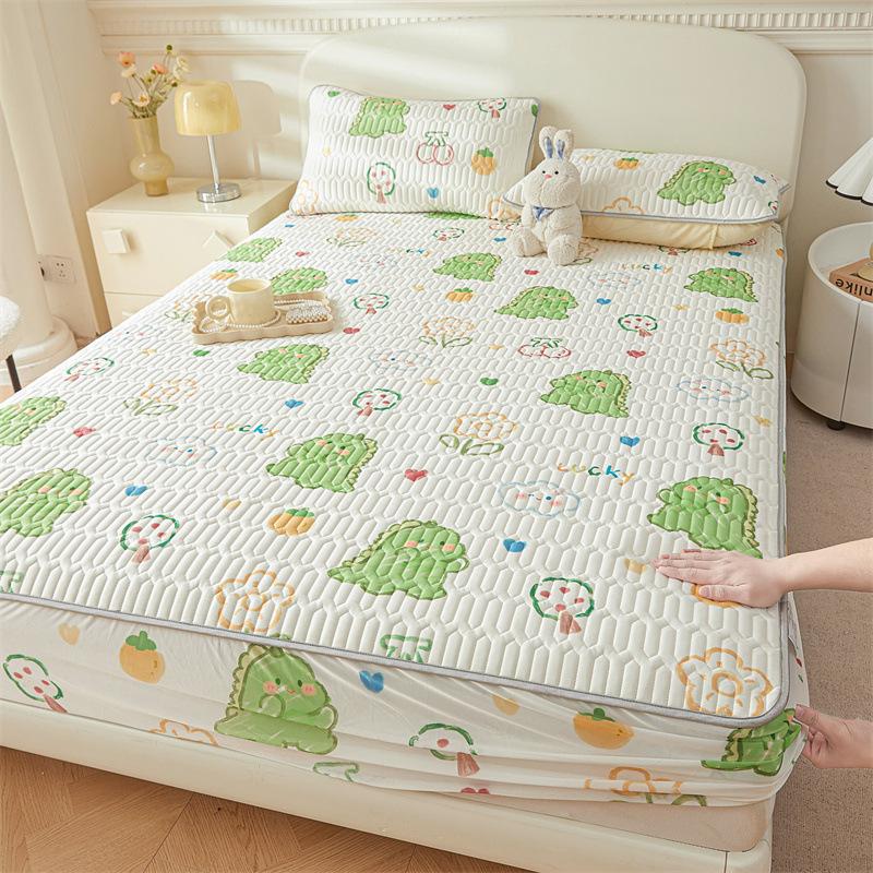 Cartoon Cute Pattern Cooling Fitted Sheet Single Natural Latex Fabric Soft Cushion for Bedding Slow Rebound Non-Slip Mattress