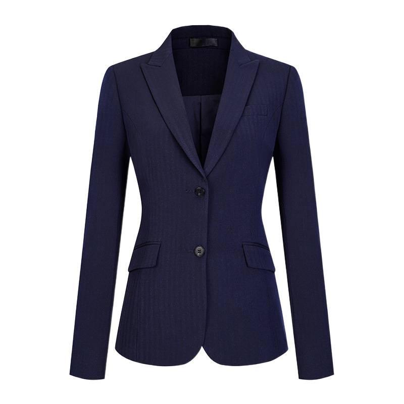 Unisex Professional Blue Suit Set for Civil Servant Interviews, Plus Size Available, Ideal for Hotel Work and Commuting.