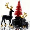 2/4Pcs Christmas Reindeer Statue Standing Sitting Elk Silhouette Figurine Deer Sculpture Home Office Desktop Decoration Ornament