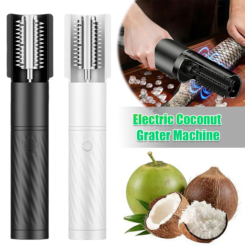 Portable Handheld Coconut Scraper Stainless Steel Wireless and Automatic Shredder Used for Scaling Fish and Scraping Coconuts