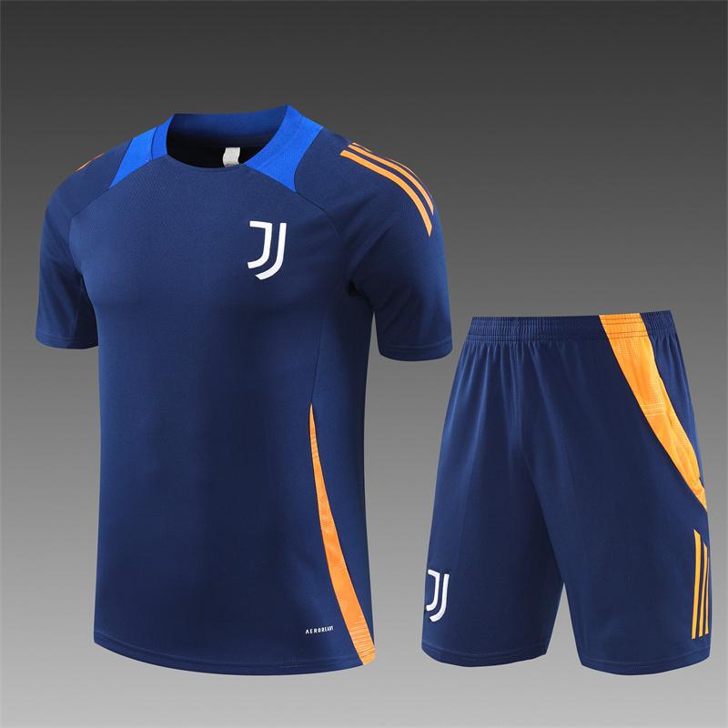 

Juve Short-sleeved Jerseys Adults Children Pre-competition Sports Half-pulling Training Clothes Inter Football Set 20