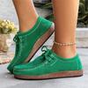 European and American Large-size Sports and Leisure 22 Autumn New Solid-color Thick-soled Lightweight Lace-up Single Shoes