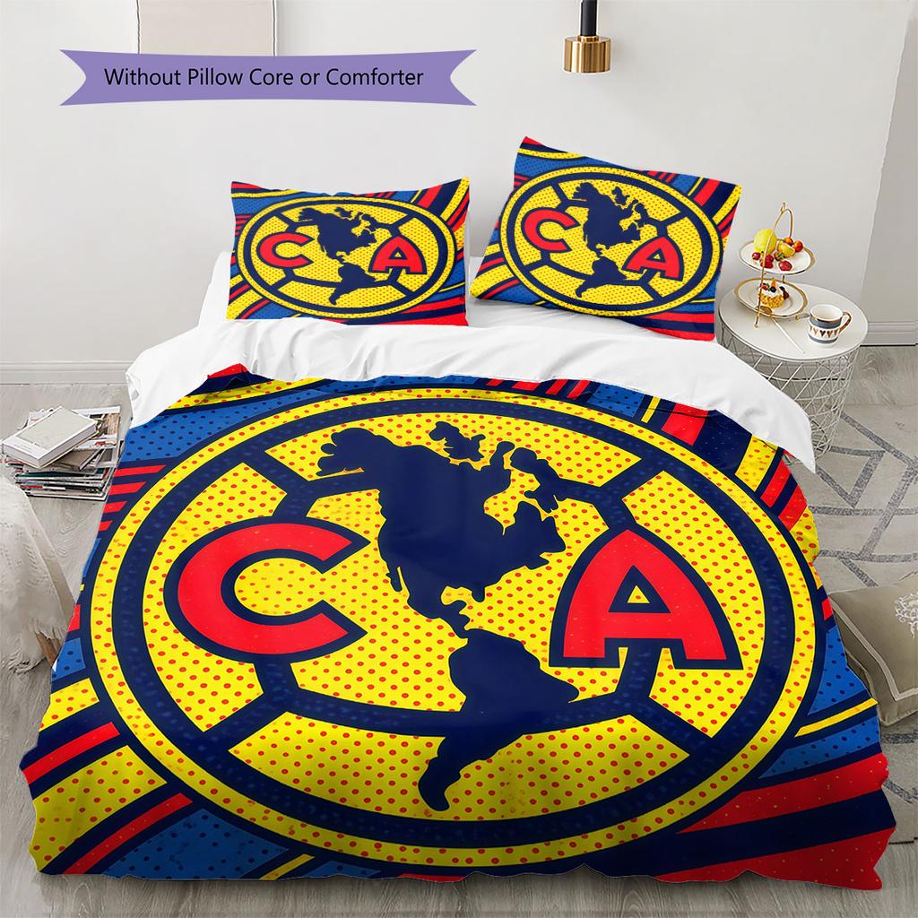 Club America Pattern Bedding,Quilt Set Quilt Cover Pillowcase Home Birthday Gift(1 * Duvet Cover + 2 * Pillowcase, Without Core)