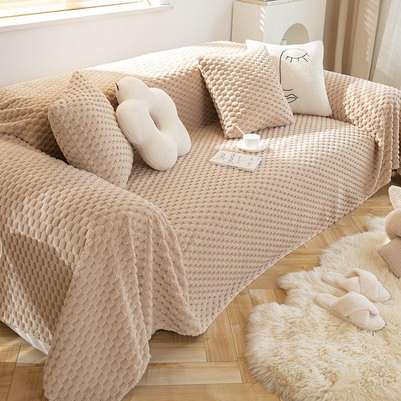 Anti-cat Scratch Sofa Cover Cloth Simple Style Sofa Towel Winter Plush Sofa Cover All-inclusive Universal Sofa Blanket Full Cover