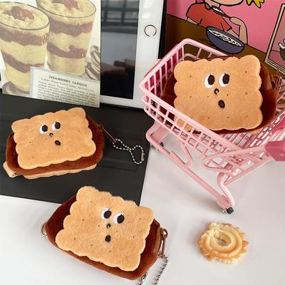 Niedliche Ausdruckskekse Plüsch Kinder Geldbörse Kawaii Kreative Kopfhörer Datenkabel Lippenstift Aufbewahrungstasche Mädchen Perlenkette Anhänger