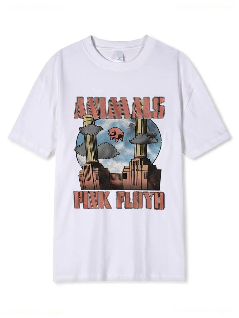 Streetwear Léto Růžové Bavlněné tričko Unisex Trička s krátkým rukávem Unisex Oblečení Hard Rock Band Vintage Topy FloydS Hip Hop Oblečení