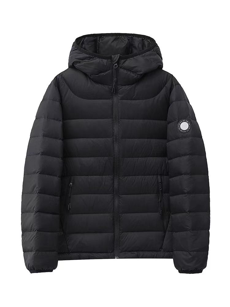 2025 Unisex Schlankmachende Kurze Entendaunenjacke - Leicht, mit Kapuze, für Damen und Studenten, Ideal für Herbst und Winter.