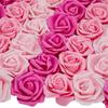 100PCS Pink Artificial Rose Flower 6-7cm Heads Decorations,Wedding DIY Flower,Foam Rose Flowers Bride Bouquet Party Decorative
