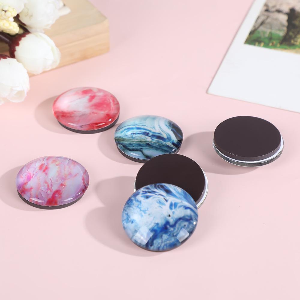 Custom Marble Pattern Crystal Glass Fridge Magnet with Flowing Sand Design