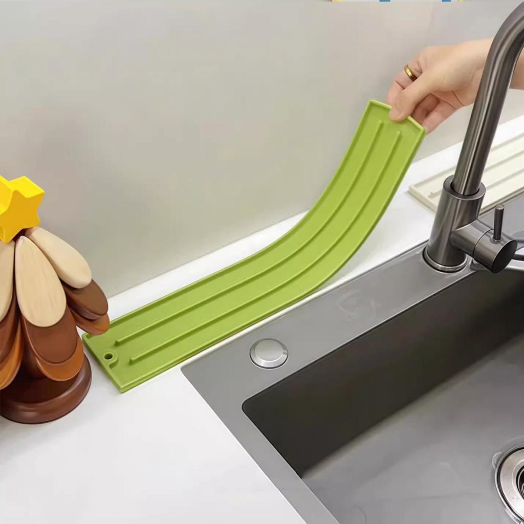 Silicone Sink Drain Pad Kitchen Pot Lid Spatula Organiser Holder Bottle Cup Drainer Support Rack Narrow Slit Anti Slip Tray
