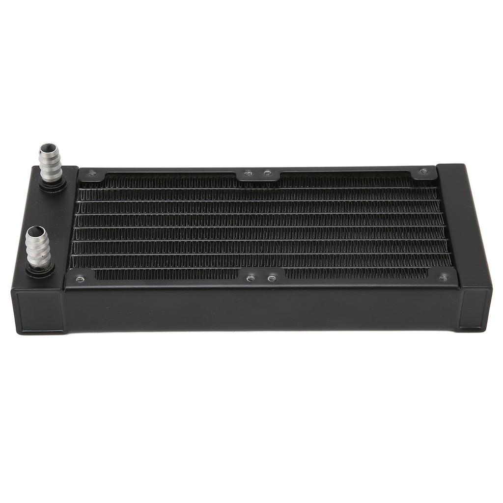 Water Cooling Radiator 8 Pipes 9.5mm Faucet 80mm Dual Fans Aluminum Heat Exchanger with Screws for Computer Printer